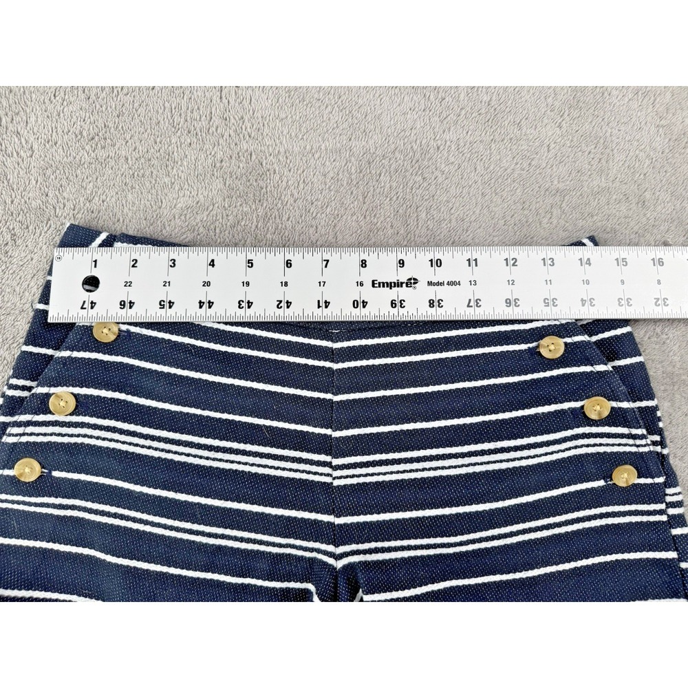 Banana Republic Women's Sz 0 Navy Blue White Stripe Woven Sailor Shorts Casual - Picture 5 of 6